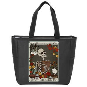 The Reader Tarot Card Bookish Zip Tote Bag