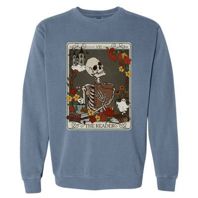 The Reader Tarot Card Bookish Garment-Dyed Sweatshirt