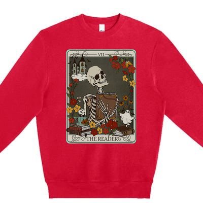 The Reader Tarot Card Bookish Premium Crewneck Sweatshirt