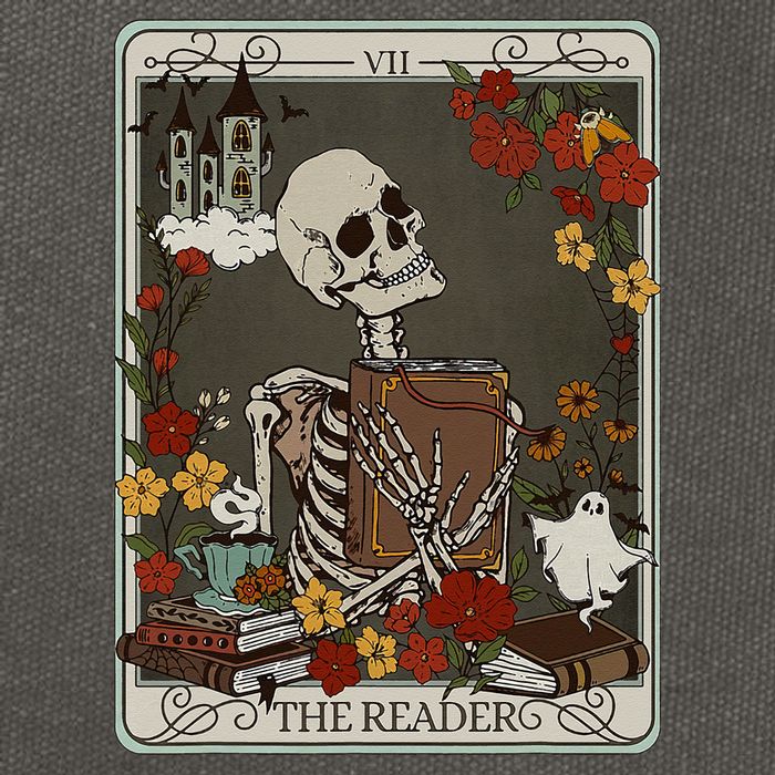 The Reader Tarot Card Bookish Cotton Canvas Backpack