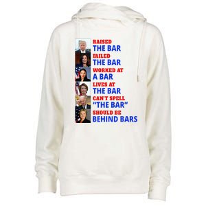 Trump Raised The Bar Harris Failed The Bar Womens Funnel Neck Pullover Hood