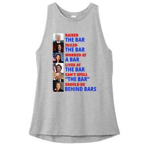 Trump Raised The Bar Harris Failed The Bar Ladies PosiCharge Tri-Blend Wicking Tank