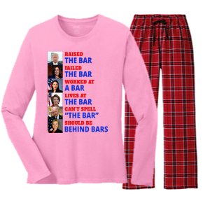 Trump Raised The Bar Harris Failed The Bar Women's Long Sleeve Flannel Pajama Set 