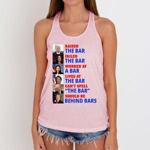 Trump Raised The Bar Harris Failed The Bar Women's Knotted Racerback Tank