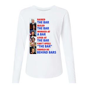 Trump Raised The Bar Harris Failed The Bar Womens Cotton Relaxed Long Sleeve T-Shirt