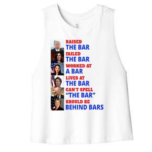 Trump Raised The Bar Harris Failed The Bar Women's Racerback Cropped Tank