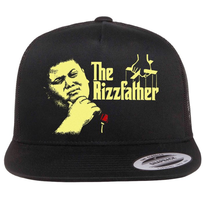 The Rizzfather The Rizzler Godfather Funny Meme Gift Flat Bill Trucker Hat