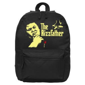 The Rizzfather The Rizzler Godfather Funny Meme Gift 16 in Basic Backpack