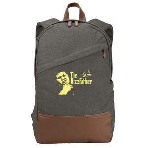 The Rizzfather The Rizzler Godfather Funny Meme Gift Cotton Canvas Backpack