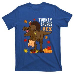 Turkey Riding Trex Dinosaur Thanksgiving Day Pilgrim Gift T-Shirt