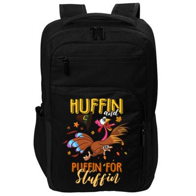 Thanksgiving Run Turkey Trot Huffin and Puffin for Stuffin Impact Tech Backpack