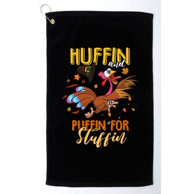 Thanksgiving Run Turkey Trot Huffin and Puffin for Stuffin Platinum Collection Golf Towel