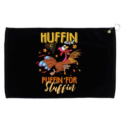 Thanksgiving Run Turkey Trot Huffin and Puffin for Stuffin Grommeted Golf Towel