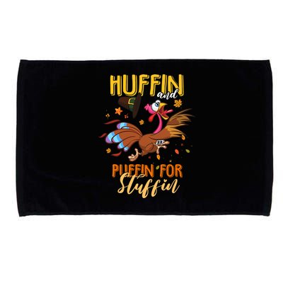 Thanksgiving Run Turkey Trot Huffin and Puffin for Stuffin Microfiber Hand Towel