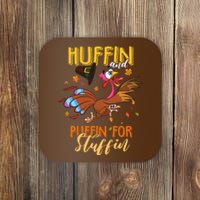 Thanksgiving Run Turkey Trot Huffin and Puffin for Stuffin Coaster