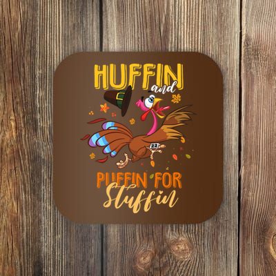 Thanksgiving Run Turkey Trot Huffin and Puffin for Stuffin Coaster