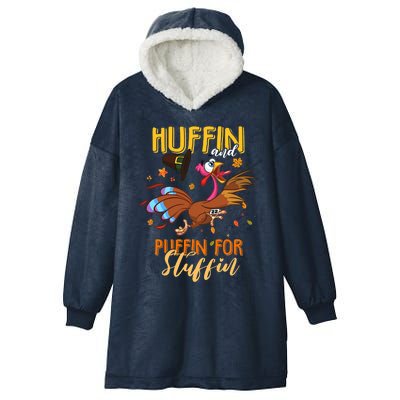 Thanksgiving Run Turkey Trot Huffin and Puffin for Stuffin Hooded Wearable Blanket