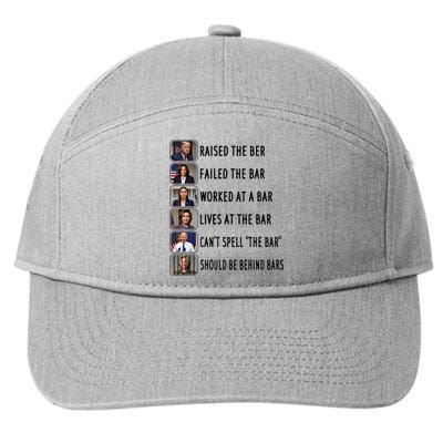 Trump Raised The Bar Harris Failed The Bar Election 2024 7-Panel Snapback Hat