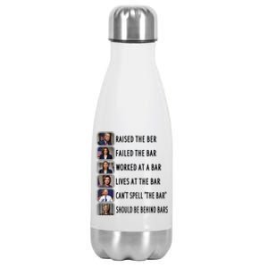 Trump Raised The Bar Harris Failed The Bar Election 2024 Stainless Steel Insulated Water Bottle