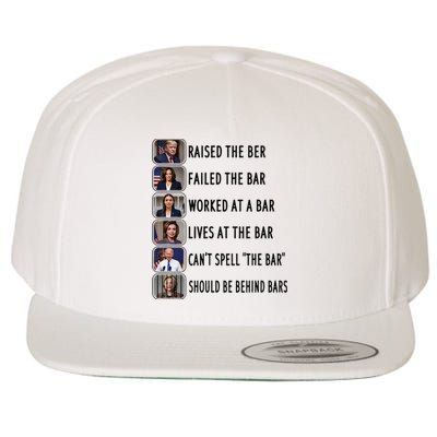 Trump Raised The Bar Harris Failed The Bar Election 2024 Wool Snapback Cap