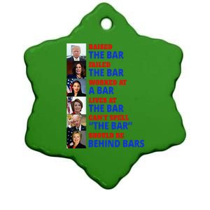 Trump Raised The Bar Harris Failed The Bar Ceramic Star Ornament