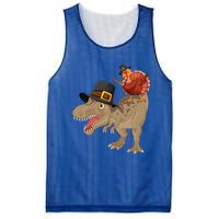 Turkey Riding Trex Dinosaur Thanksgiving Day Pilgrim Gift Mesh Reversible Basketball Jersey Tank