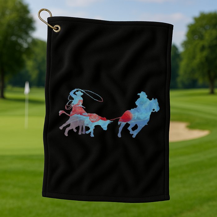 Team Roping Golf Towel