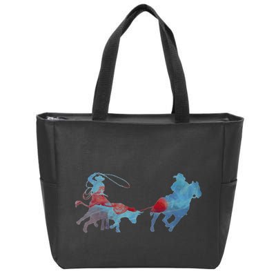 Team Roping Zip Tote Bag