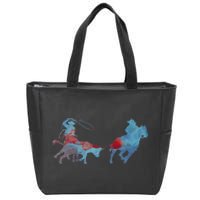 Team Roping Zip Tote Bag