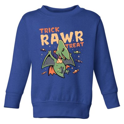 Trick Rawr Treat Cute Creepy Halloween Dino Vampire Gift Toddler Sweatshirt