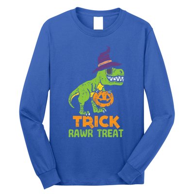 Trick Rawr Treat Dinosaur Dino Trex Halloween Cute Gift Long Sleeve Shirt