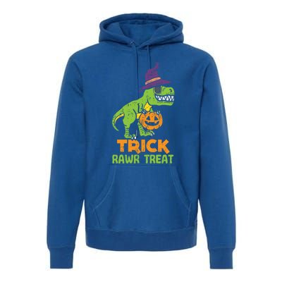 Trick Rawr Treat Dinosaur Dino Trex Halloween Cute Gift Premium Hoodie