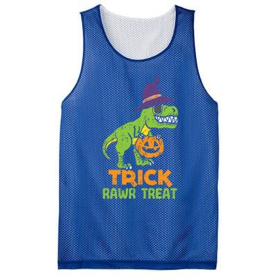 Trick Rawr Treat Dinosaur Dino Trex Halloween Cute Gift Mesh Reversible Basketball Jersey Tank