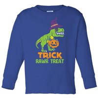 Trick Rawr Treat Dinosaur Dino Trex Halloween Cute Gift Toddler Long Sleeve Shirt