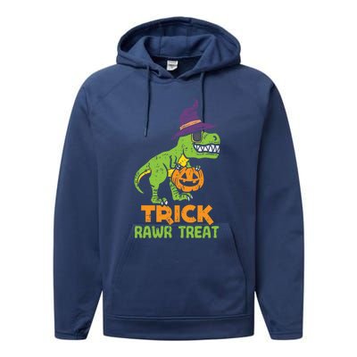 Trick Rawr Treat Dinosaur Dino Trex Halloween Cute Gift Performance Fleece Hoodie