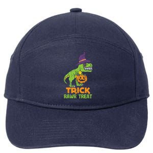 Trick Rawr Treat Dinosaur Dino Trex Halloween Cute Gift 7-Panel Snapback Hat