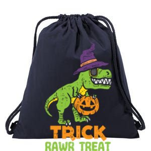 Trick Rawr Treat Dinosaur Dino Trex Halloween Cute Gift Drawstring Bag