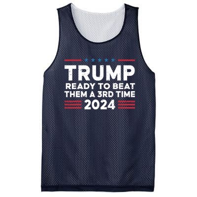 Trump Ready To Beat Them A 3rd Time 2024 Mesh Reversible Basketball Jersey Tank