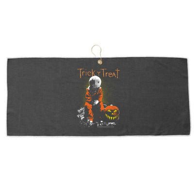 Trick R Treat Sitting Sam Funny Gift Large Microfiber Waffle Golf Towel