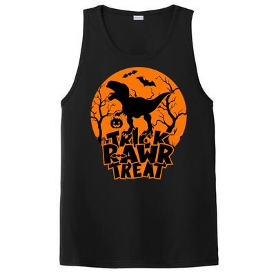 Trick Rawr Treat Dinosaur TRex Full Moon Bat Halloween Cool Gift PosiCharge Competitor Tank