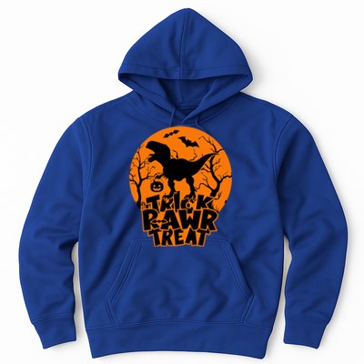 Trick Rawr Treat Dinosaur TRex Full Moon Bat Halloween Cool Gift Hoodie