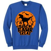 Trick Rawr Treat Dinosaur TRex Full Moon Bat Halloween Cool Gift Sweatshirt