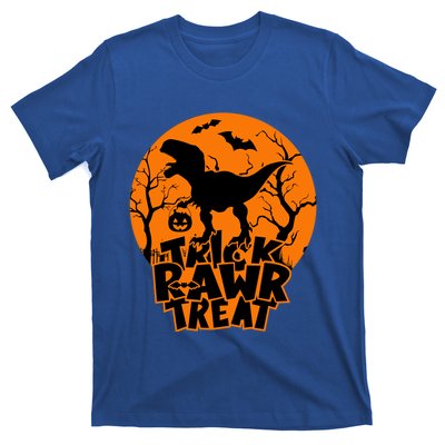 Trick Rawr Treat Dinosaur TRex Full Moon Bat Halloween Cool Gift T-Shirt