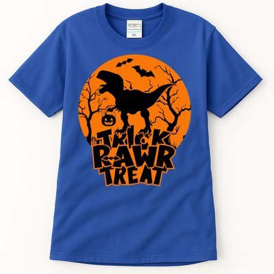 Trick Rawr Treat Dinosaur TRex Full Moon Bat Halloween Cool Gift Tall T-Shirt