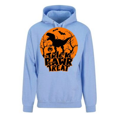 Trick Rawr Treat Dinosaur TRex Full Moon Bat Halloween Cool Gift Unisex Surf Hoodie