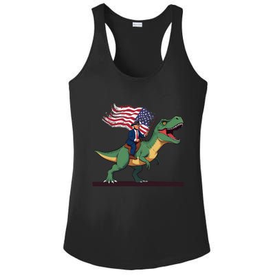 Trump Riding Trex July 4th Gift Ladies PosiCharge Competitor Racerback Tank