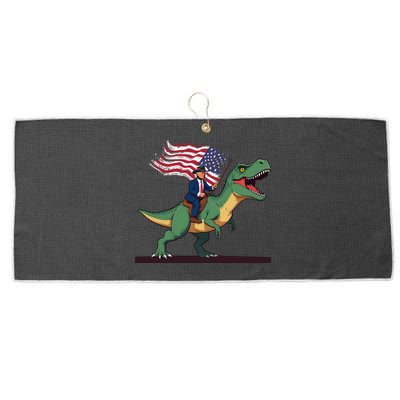 Trump Riding Trex July 4th Gift Large Microfiber Waffle Golf Towel