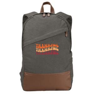 Thankful Retro Thanksgiving Cotton Canvas Backpack