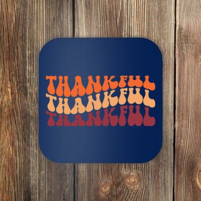 Thankful Retro Thanksgiving Coaster