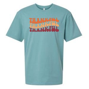 Thankful Retro Thanksgiving Sueded Cloud Jersey T-Shirt